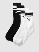 Puma Socken mit Kontraststreifen im 4er-Pack in Black, Größe 39-42