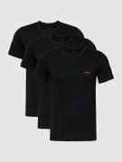 HUGO T-Shirt mit Label-Print im 3er-Pack in Black, Größe L