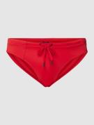 Karl Lagerfeld Beachwear Badehose mit Label-Print in Rot, Größe L