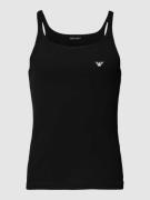 Emporio Armani Top mit Logo-Stitching in Black, Größe XL