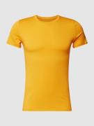 HOM T-Shirt in unifarbenem Design Modell 'Tencel' in MESSING, Größe L