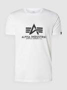 Alpha Industries T-Shirt mit Label-Print in Weiss, Größe L