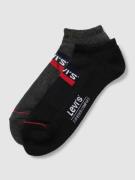 Levi's® Sneakersocken mit Label-Print im 2er-Pack in Dunkelgrau Melang...