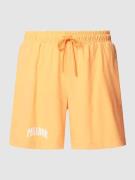 Pegador Badehose mit Label-Print in Orange, Größe M