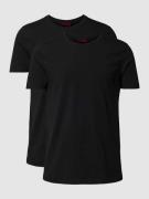 HUGO T-Shirt mit Logo-Print im 2er-Pack Modell 'HUGO-Round' in Black, ...