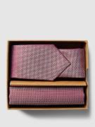 Prince Bowtie Krawatte und Einstecktuch im Set aus reiner Seide in Bor...