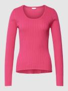 Frogbox Longsleeve in Ripp-Optik in Pink, Größe 44