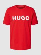 HUGO T-Shirt mit Label-Schriftzug Modell 'DULIVIO' in Rot, Größe S