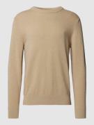 Marc O'Polo Strickpullover mit gerippten Abschlüssen in Beige, Größe S