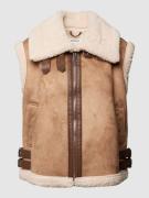 EDITED Weste mit Dornschließen Modell 'Lono' in Beige, Größe 36