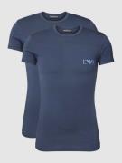 Emporio Armani T-Shirt mit Label-Print in Marine, Größe L