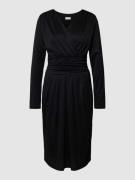 Milano Italy Knielanges Kleid in Wickel-Optik in Black, Größe 34