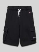 CHAMPION Sweatshorts mit Logo-Stitching in Black, Größe 104