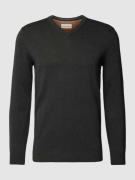 Tom Tailor Regular Fit Strickpullover aus reiner Baumwolle mit V-Aussc...