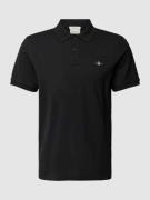 Gant Poloshirt mit Label-Stitching Modell 'SHIELD' in Black, Größe L