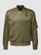 Blauer Usa Blouson mit Zweiwege-Reißverschluss in Oliv, Größe S
