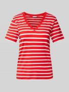 Tommy Hilfiger T-Shirt mit V-Ausschnitt in Rot, Größe S