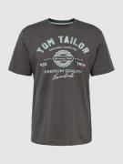 Tom Tailor Regular Fit T-Shirt aus reiner Baumwolle mit Label-Print in...