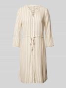 Tom Tailor Knielanges Kleid mit Streifenmuster in Beige, Größe 40