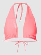 Guess Bikini-Oberteil mit Label-Print in Neon Pink, Größe L