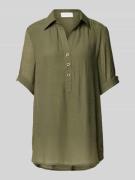 Apricot Bluse mit Tunikakragen in Khaki, Größe S