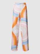 Herzensangelegenheit Straight Leg Stoffhose mit Allover-Print in Orang...