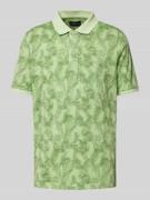 Fynch-Hatton Regular Fit Poloshirt mit Allover-Print in Hellgruen Mela...