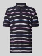 Fynch-Hatton Regular Fit Poloshirt mit Streifenmuster in Marine Melang...