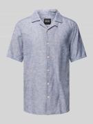 Only & Sons Slim Fit Leinenhemd mit 1/2-Arm Modell 'CAIDEN' in Bleu, G...