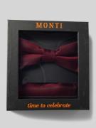 Monti Fliege und Einstecktuch im Set aus reiner Seide in Bordeaux, Grö...