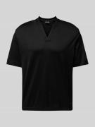 Emporio Armani T-Shirt mit Tunikakragen in Black, Größe M