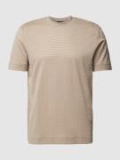 Emporio Armani T-Shirt mit Allover-Label-Motiv in Beige, Größe XL