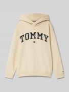 Tommy Hilfiger Teens Hoodie mit Label-Stitching in Beige, Größe 152