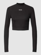 Karo Kauer Longsleeve mit Stehkragen in Black, Größe XS