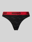 HUGO String mit elastischem Label-Bund in Black, Größe XS