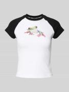 The Ragged Priest T-Shirt mit Raglanärmeln Modell 'POND LIFE' in Weiss...