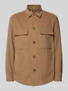 BOSS Hemdjacke mit Brusttaschen Modell 'Carper' in Beige, Größe 56