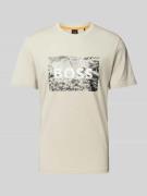 BOSS Orange T-Shirt mit Motiv-Print in Beige, Größe M