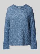 B.Young Strickpullover mit Zopfmuster Modell 'Omhu' in Blau, Größe XXL