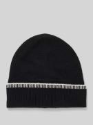 Christian Berg Woman Wollbeanie mit Umschlag in Ripp-Optik in Black, G...