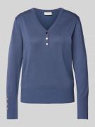 FREE/QUENT Strickpullover mit V-Ausschnitt 'Katie' in Blau, Größe L