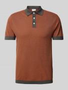 Lindbergh Slim Fit Poloshirt mit Knopfleiste in Orange, Größe L