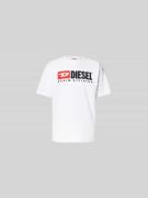 Diesel T-Shirt mit Label-Stitching in Weiss, Größe L