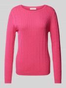 Christian Berg Woman Strickpullover mit Zopfmuster in Pink, Größe M