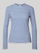 Vila Longsleeve mit Muschelsaum Modell 'THESSA' in Blau, Größe XS