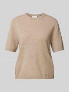 Jake*s Collection T-Shirt aus Kaschmir mit Rundhalsausschnitt in Beige...