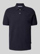 bugatti Poloshirt in unifarbenem Design in Marine, Größe XXXL