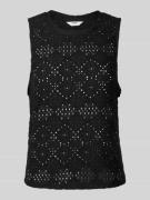 Object Tanktop mit Lochmuster Modell 'FEODORA' in Black, Größe M