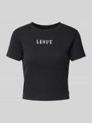 Levi's® Cropped T-Shirt mit Label-Stitching in Black, Größe L