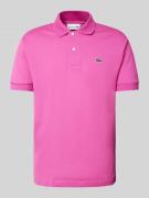 Lacoste Classic Fit Poloshirt mit Label-Detail in Pink, Größe L